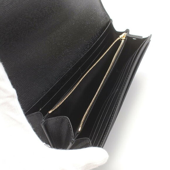 Gucci Script Bifold Long Wallet Leather Black - Picture 3 of 4